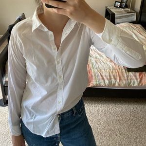 Uniqlo Womens White Button Down Top
